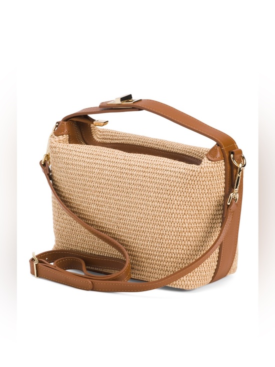 Viola Castellani Handbags - Made in Italy CROSSBODY WOVEN HANDBAG with LEATHER trim NWT